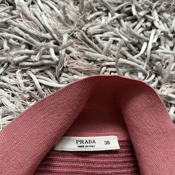 🩷💜 Prada Wool Silk Ribbed Ombré Knit Polo Pullover - Picture 11 of 13